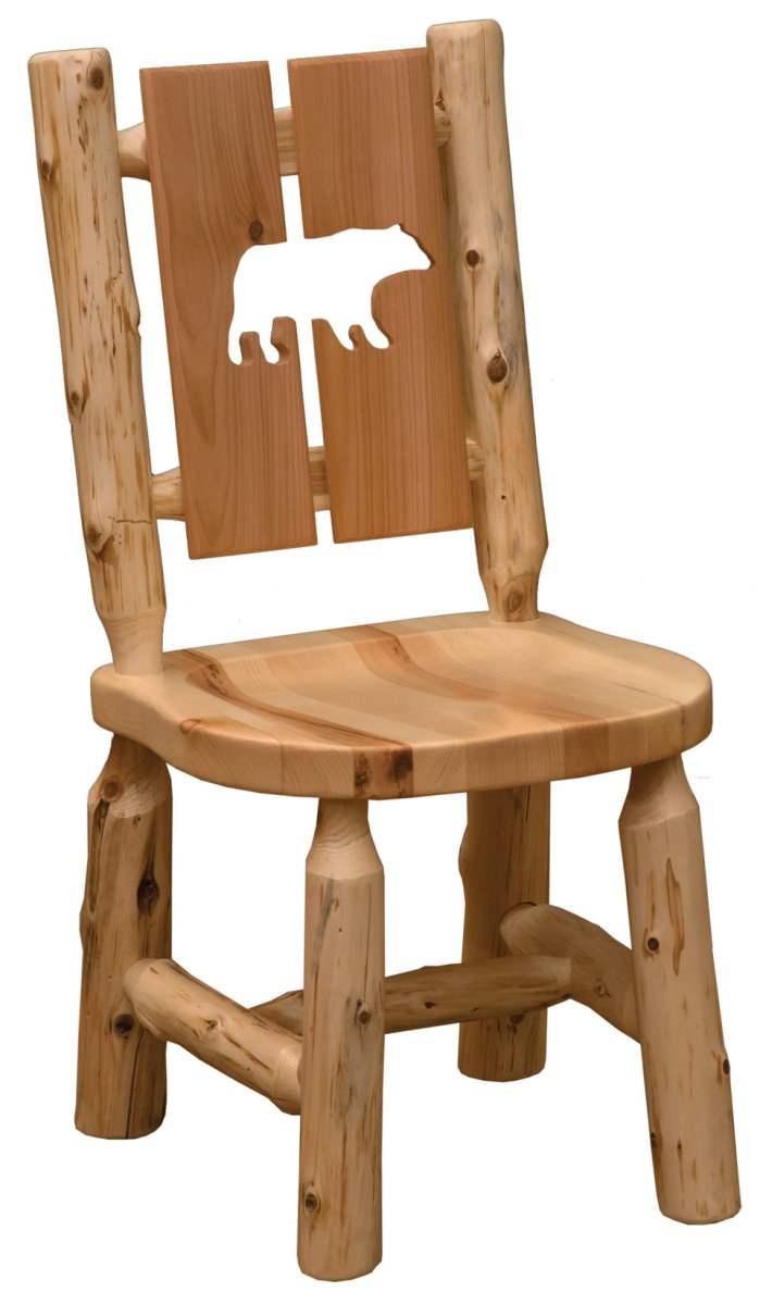 Cedar Log Cut-Out Dining Chair - Bear - Ozark Cabin Décor, LLC