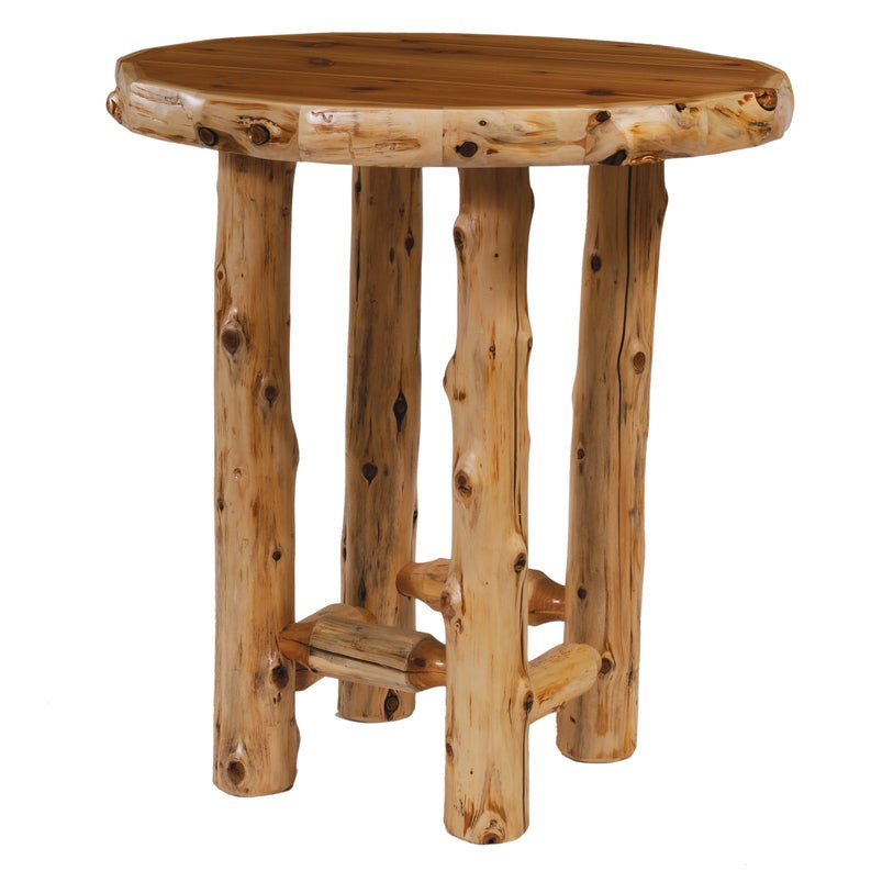White Cedar Log Round Pub Table - 36" - Ozark Cabin Décor, LLC