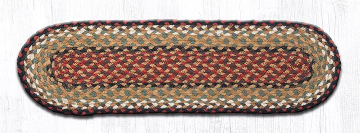 C-019 Burgundy & Mustard Stair Tread - Ozark Cabin Décor, LLC