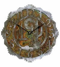 Desert Moon 12" Round Metal Wall Clock - Ozark Cabin Décor, LLC