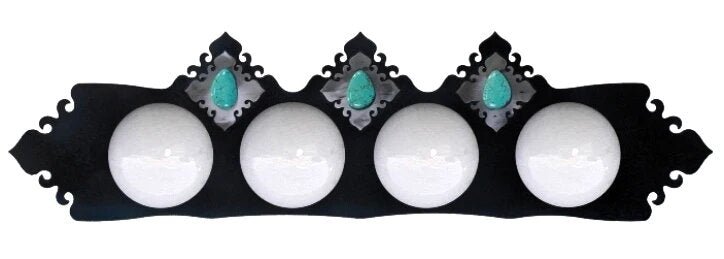 Turquoise Stone Four Light Fixture