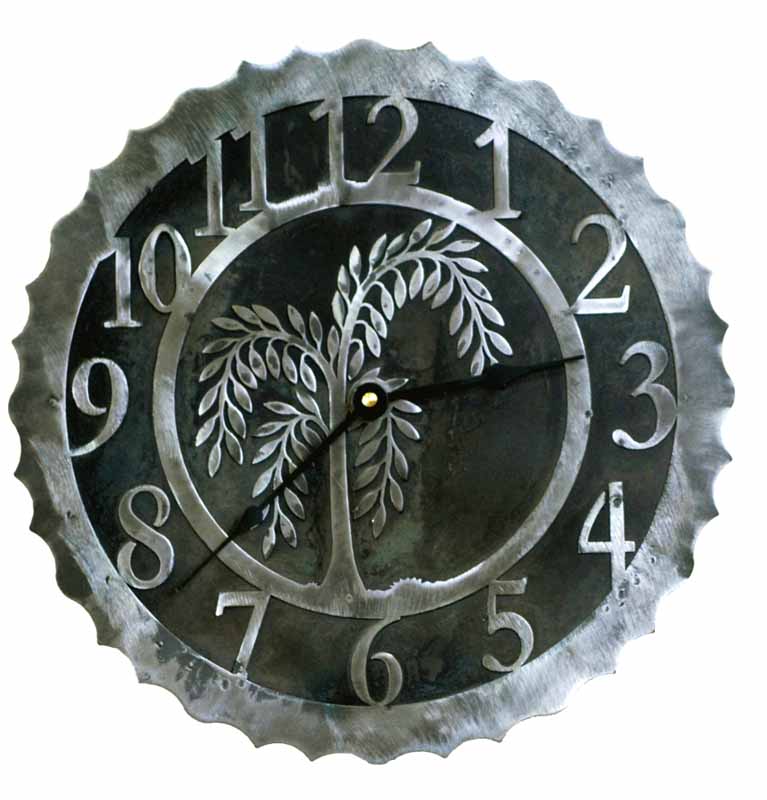 Willow 12" Round Metal Wall Clock - Ozark Cabin Décor, LLC