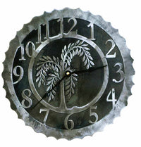 Willow 12" Round Metal Wall Clock - Ozark Cabin Décor, LLC