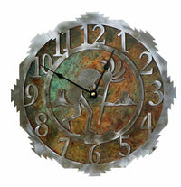 Kokopelli 12" Round Metal Wall Clock - Ozark Cabin Décor, LLC