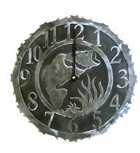 Bass 12" Round Metal Wall Clock - Ozark Cabin Décor, LLC