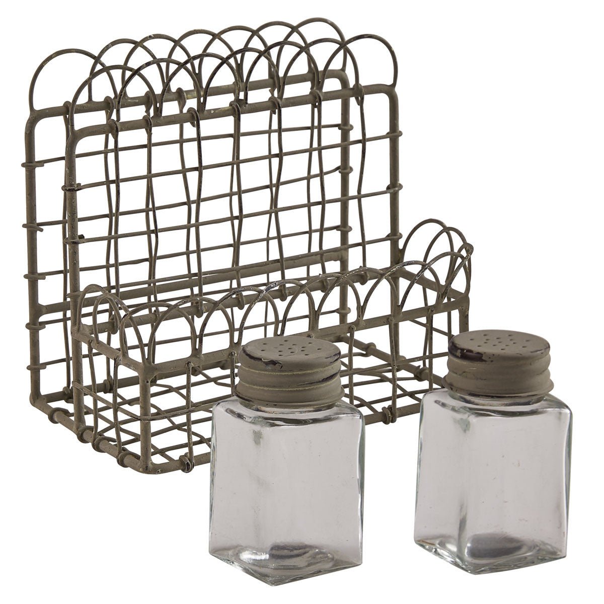 Zinc Wire Salt & Pepper Caddy - Ozark Cabin Décor, LLC