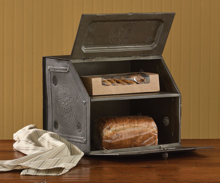 Farmhouse Black Star Metal Bread Box - Ozark Cabin Décor, LLC