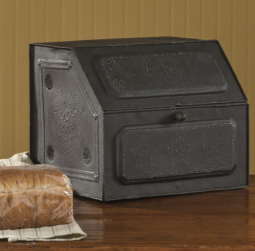 Farmhouse Black Star Metal Bread Box