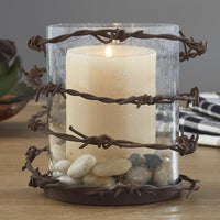 Barbed Wire Pillar Candle Holder - Ozark Cabin Décor, LLC