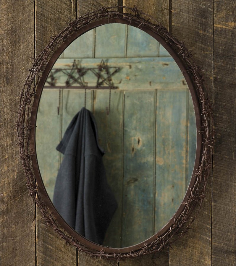 Barbed Wire Oval Wall Mirror