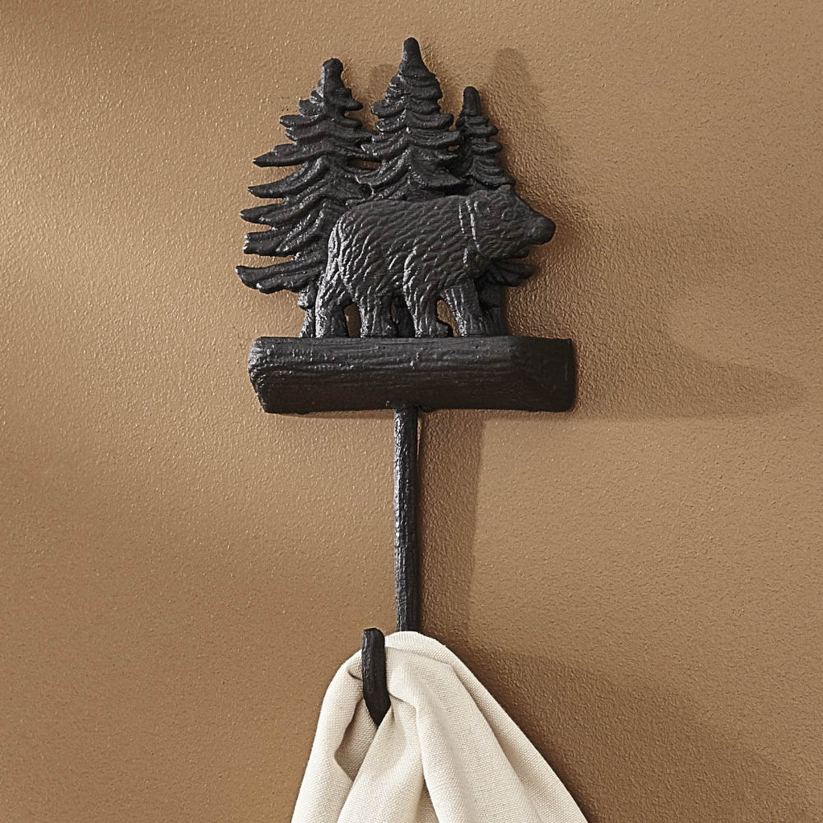 Cast Black Forest Bear Towel Hook - Ozark Cabin Décor, LLC