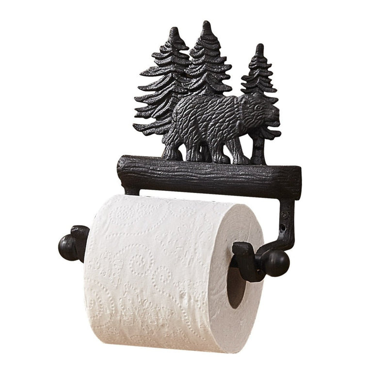 Cast Black Forest Bear Toilet Tissue Holder - Ozark Cabin Décor, LLC