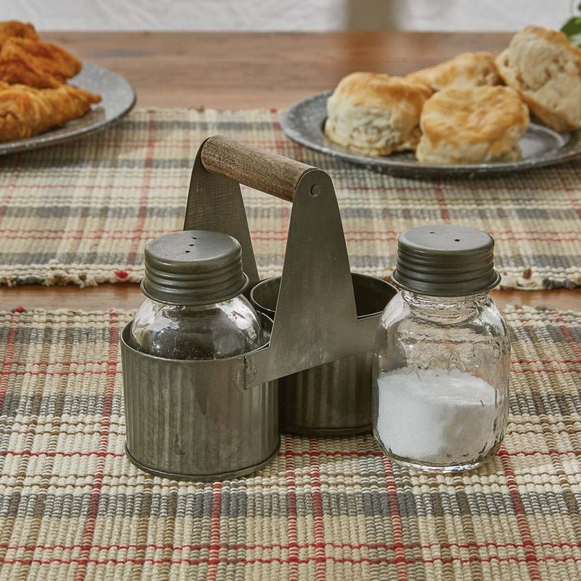 Norwood Caddy With Mason Jar Glass Salt & Pepper Shakers - Ozark Cabin Décor, LLC