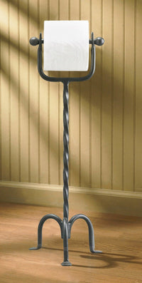 Standing Wrought Iron Toilet Tissue Holder - Ozark Cabin Décor, LLC