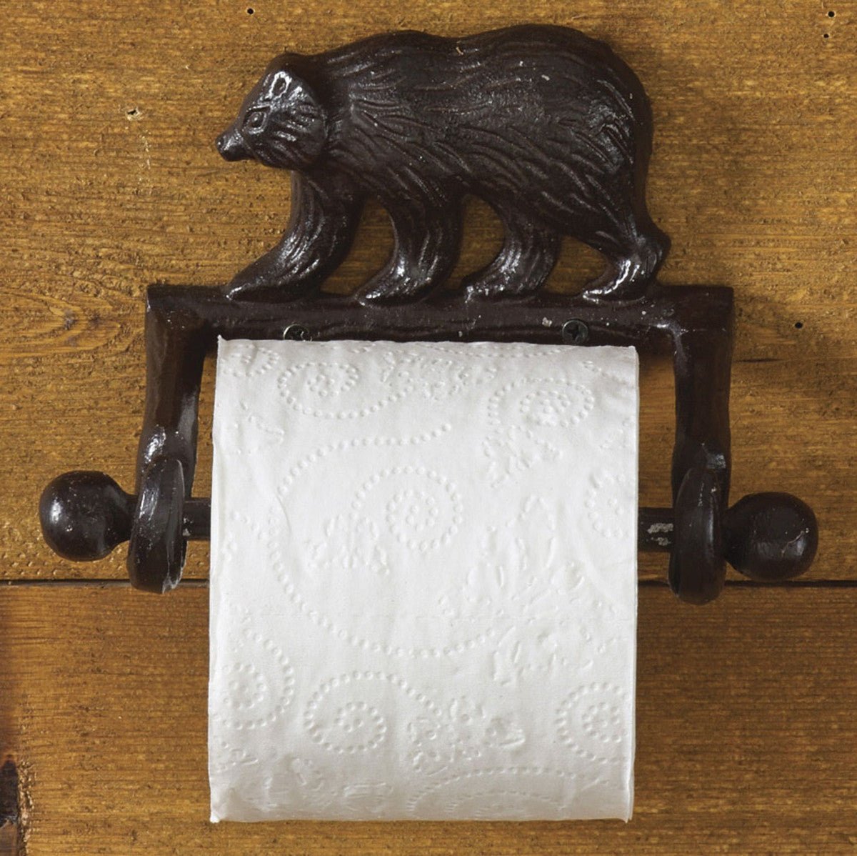 Cast Black Forest Bear Toilet Tissue Holder - Thumbnail 5