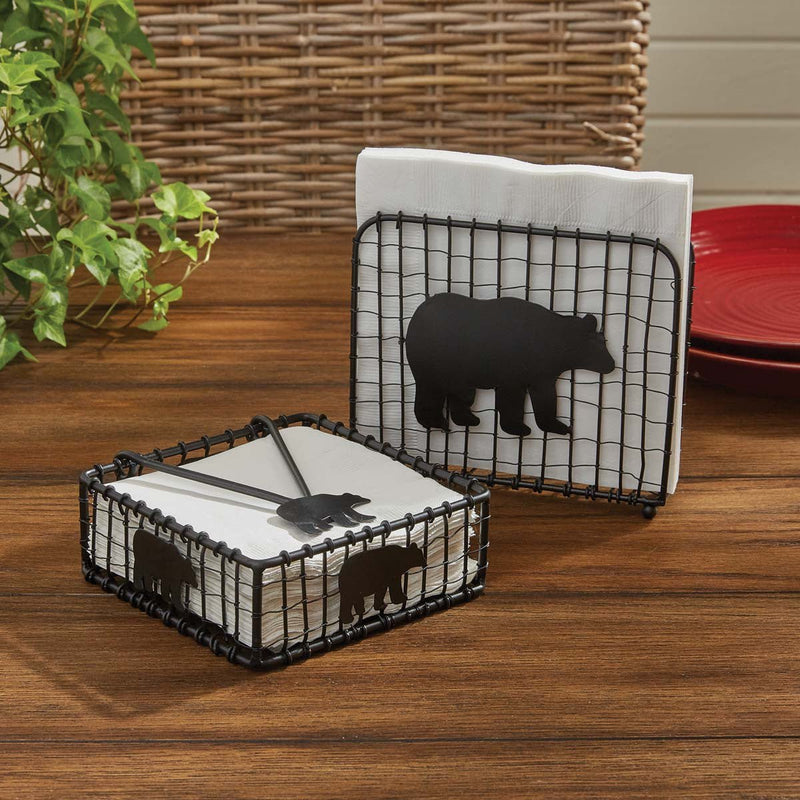 Black Bear Wire Lunch Napkin Holder - Ozark Cabin Décor, LLC