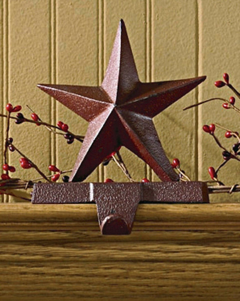 Rustic Red Star Stocking Hanger - Set of 2 - Ozark Cabin Décor, LLC
