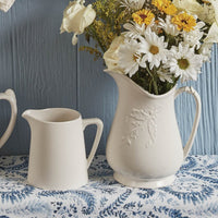 Stoneware Lily Of The Valley Pitcher - Ozark Cabin Décor, LLC