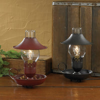 Chamberstick Lamp With Shade - Red - Ozark Cabin Décor, LLC
