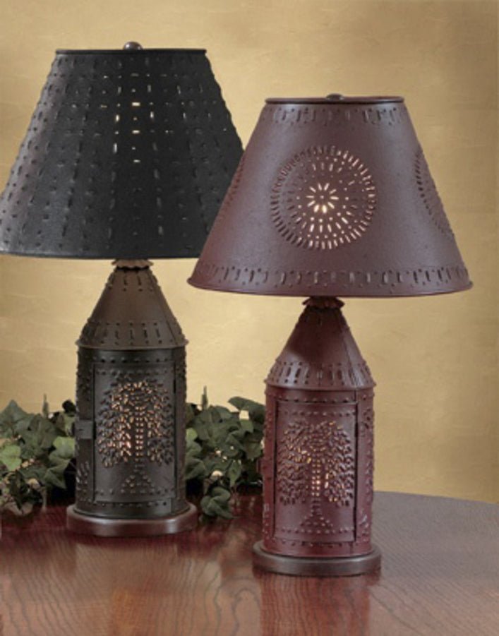 Black Willow Punched Revere Lamp - Ozark Cabin Décor, LLC