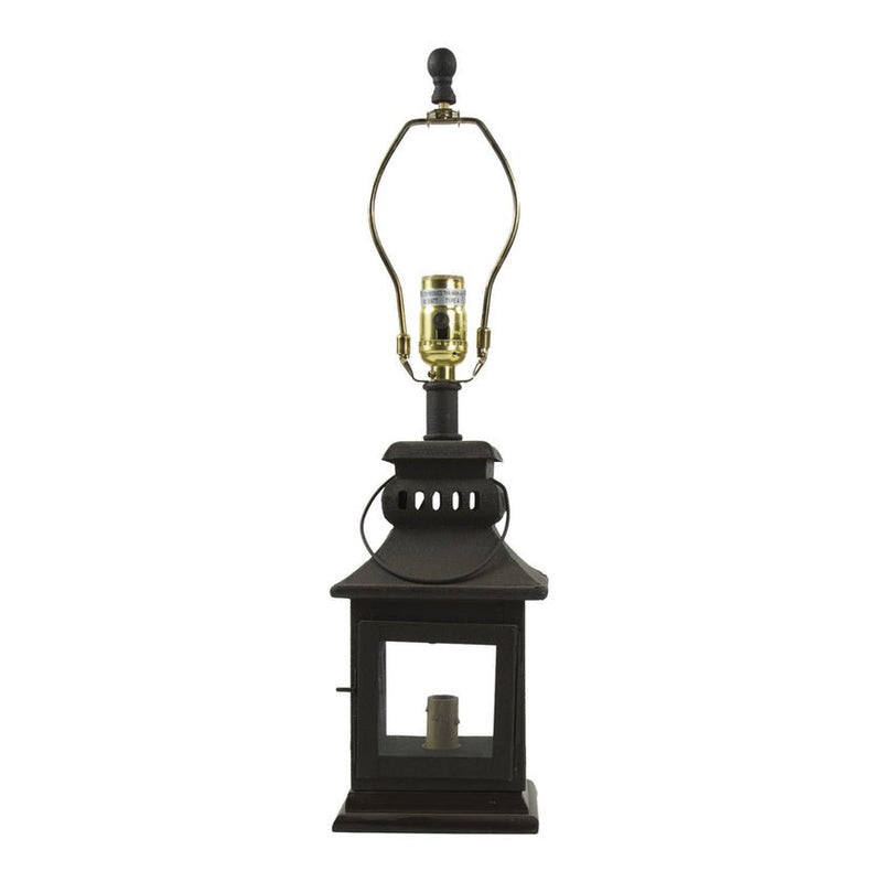 Iron Lantern Lamp - Black - Ozark Cabin Décor, LLC