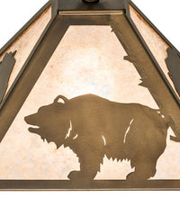 Black Bear 12" Square Pendant Light - Ozark Cabin Décor, LLC