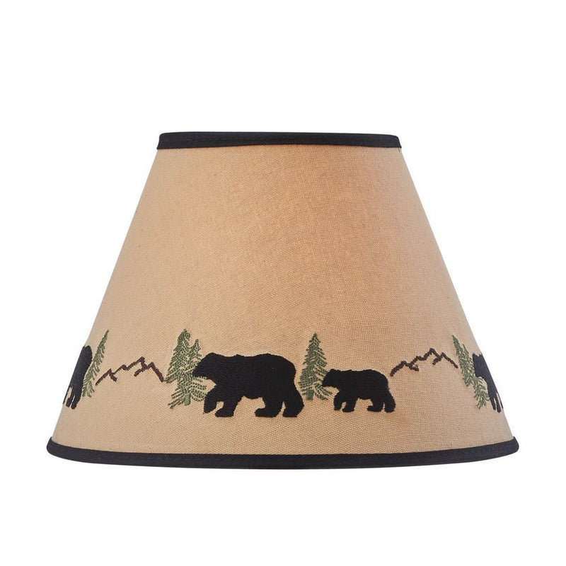 Black Bear Embroidered Lamp Shade - 12" - Ozark Cabin Décor, LLC
