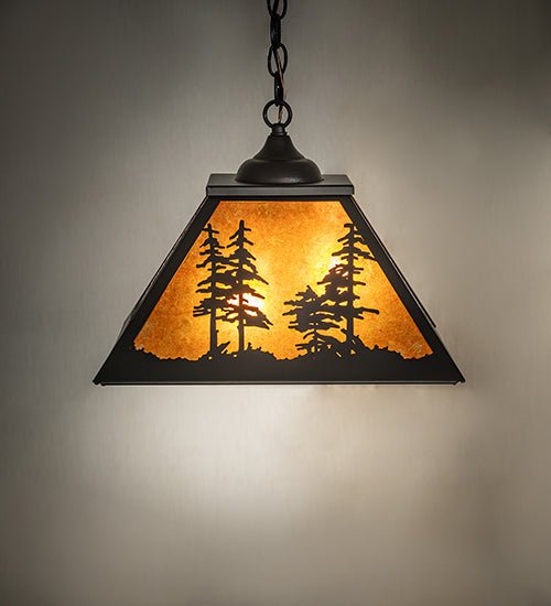 Meyda Lighting 16" Tall Pines Square Pendant Light - Ozark Cabin Décor, LLC
