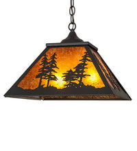 Meyda Lighting 16" Tall Pines Square Pendant Light - Ozark Cabin Décor, LLC
