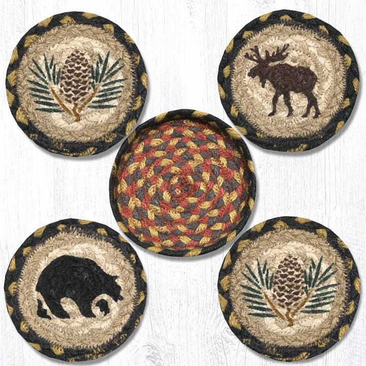 CNB-043 - Wilderness Jute Coaster Set - Ozark Cabin Décor, LLC