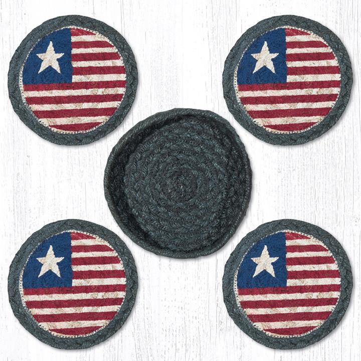 CNB-1032 Original Flag Jute Coaster Set - Ozark Cabin Décor, LLC