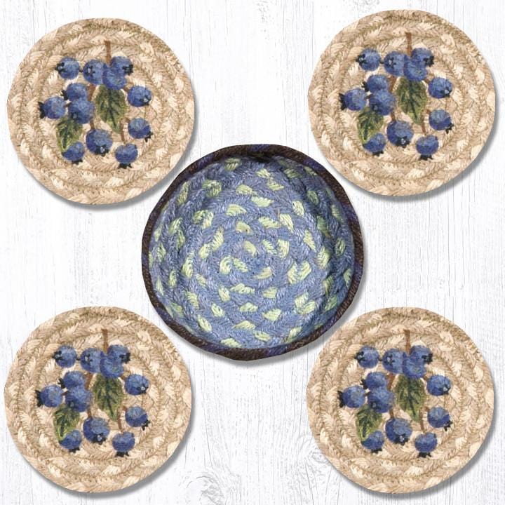 CNB-312 Blueberry Coaster Set With Basket - Ozark Cabin Décor, LLC