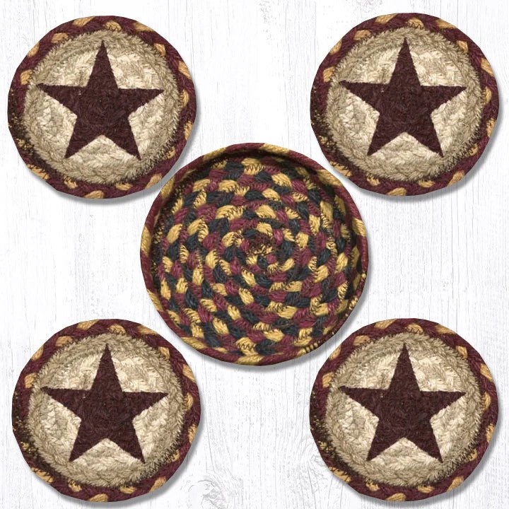 Burgundy Star Coaster Set - Ozark Cabin Décor, LLC