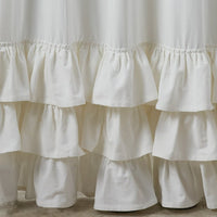 Country White Ruffled Shower Curtain - Ozark Cabin Décor, LLC