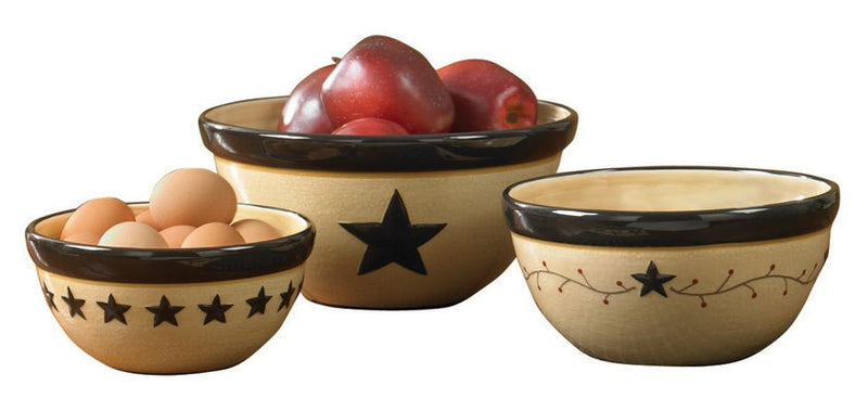 Star Vine Mixing Bowls Set - Ozark Cabin Décor, LLC