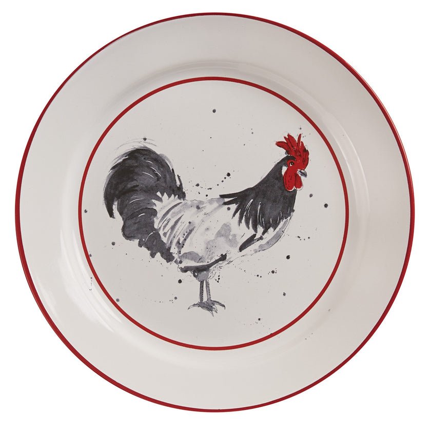 Chicken Coop Rooster Salad Plate - Set of 4 - Ozark Cabin Décor, LLC