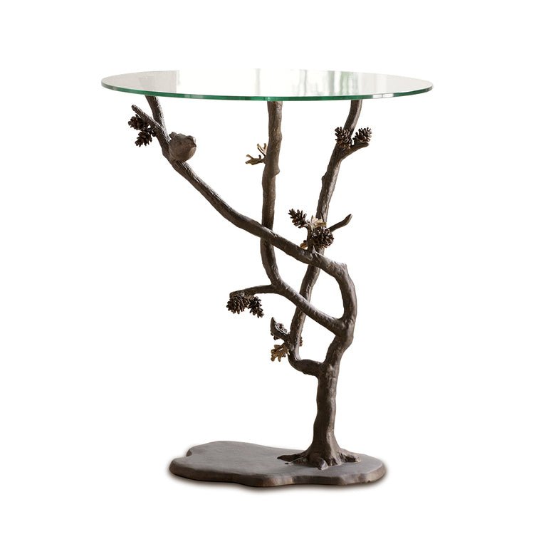 33491 - Bird and Pinecone Table - Ozark Cabin Décor, LLC