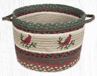 Holly Cardinal Braided Jute Utility Baskets - Ozark Cabin Décor, LLC