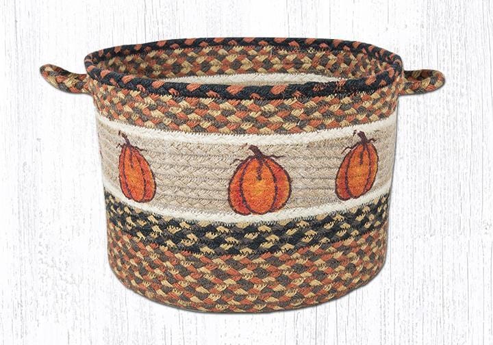 Harvest Pumpkin Braided Jute Utility Baskets - Ozark Cabin Décor, LLC