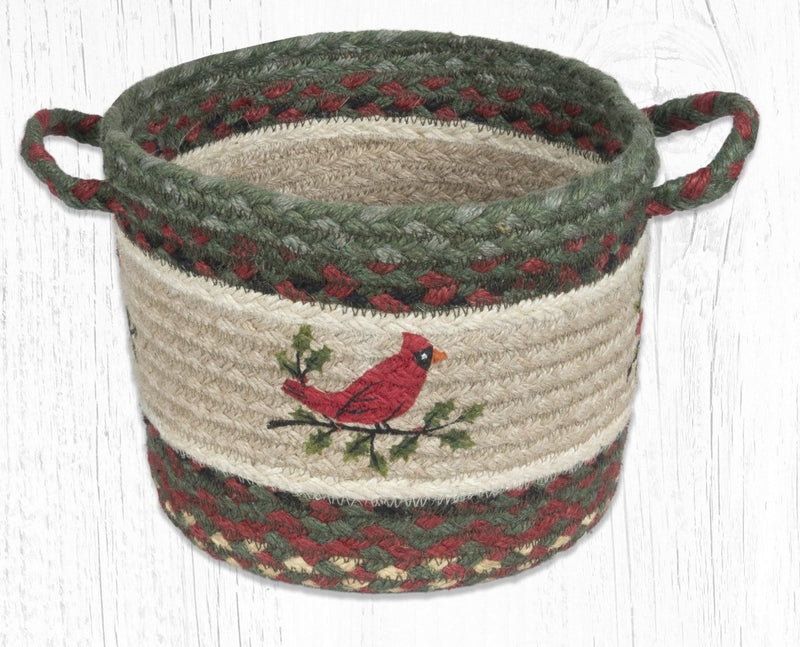 Holly Cardinal Braided Jute Utility Baskets - Ozark Cabin Décor, LLC