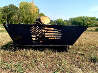 383792 HomeRoots 30-in W Rustic Patriotic Black Steel Wood-Burning Firepit - Ozark Cabin Décor, LLC
