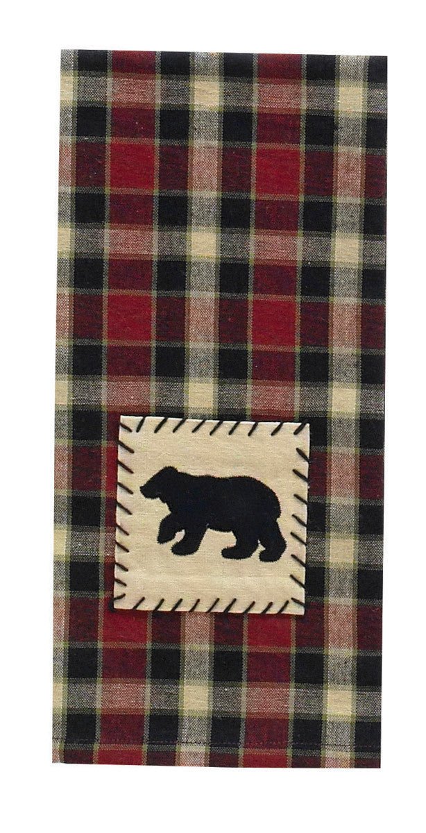 Black Bear Applique Decorative Kitchen Dish Towel Set