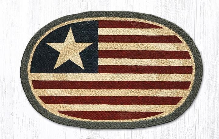 PM-1032 Original Flag Oval Braided Placemat - Ozark Cabin Décor, LLC