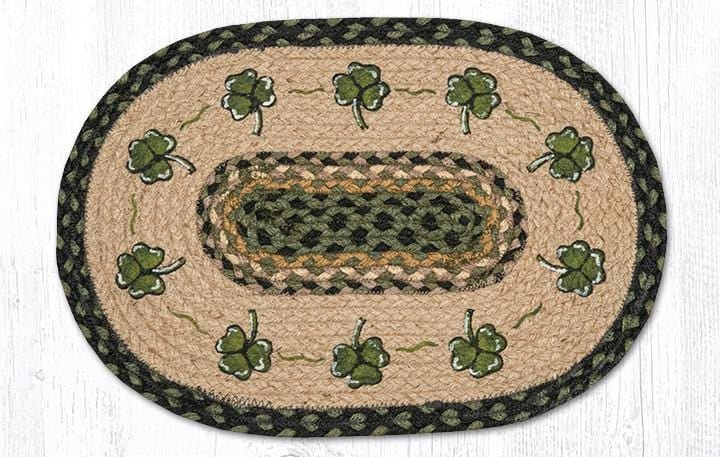 PM-OP-116 Shamrock Oval Braided Placemat - Ozark Cabin Décor, LLC