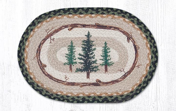 PM-OP-116 Tall Timbers Oval Braided Placemat - Ozark Cabin Décor, LLC