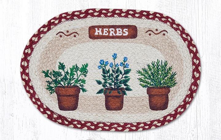PM-OP-524 Herbs Oval Placemat - Ozark Cabin Décor, LLC