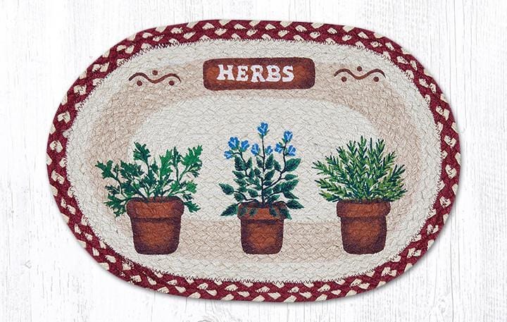 PM-OP-524 Herbs Oval Placemat - Ozark Cabin Décor, LLC