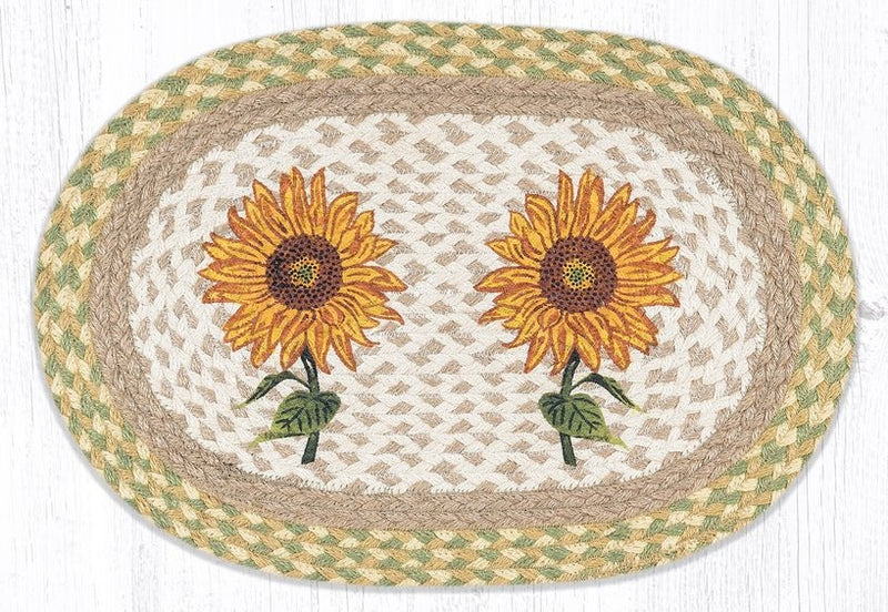 PM-OP-529 Ozark Sunflowers Oval Placemat - Ozark Cabin Décor, LLC