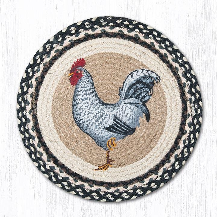 Black & White Rooster Chair Pad - Ozark Cabin Décor, LLC