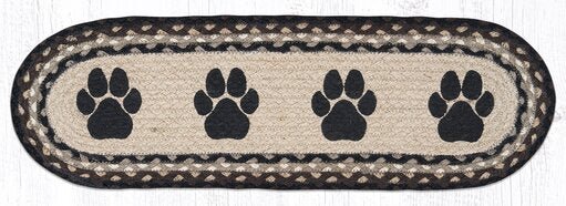 ST-OP-313 Paw Prints Braided Stair Tread - Ozark Cabin Décor, LLC